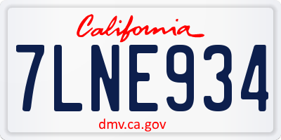 CA license plate 7LNE934