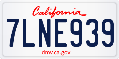 CA license plate 7LNE939