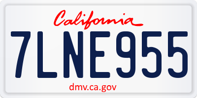 CA license plate 7LNE955