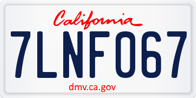 CA license plate 7LNF067