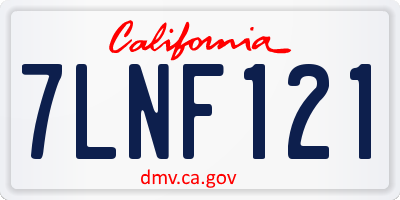 CA license plate 7LNF121