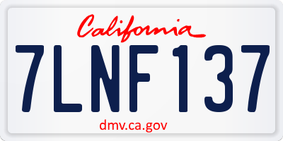 CA license plate 7LNF137