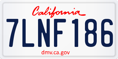 CA license plate 7LNF186