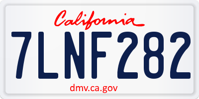 CA license plate 7LNF282