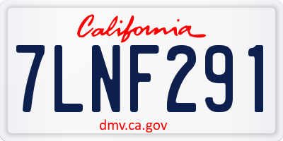 CA license plate 7LNF291