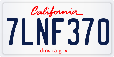 CA license plate 7LNF370