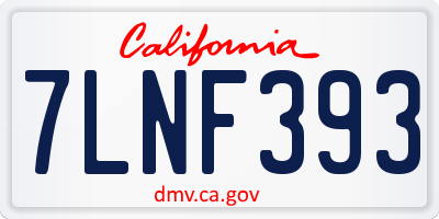 CA license plate 7LNF393