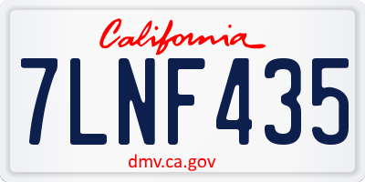 CA license plate 7LNF435