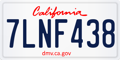 CA license plate 7LNF438
