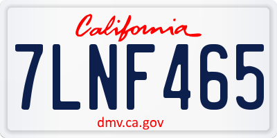 CA license plate 7LNF465