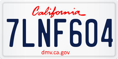 CA license plate 7LNF604
