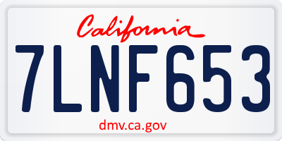 CA license plate 7LNF653
