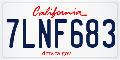 CA license plate 7LNF683