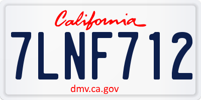 CA license plate 7LNF712