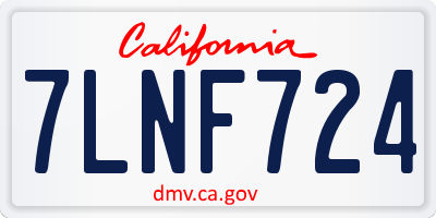 CA license plate 7LNF724