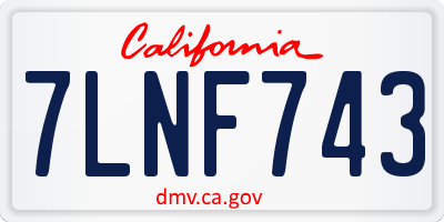 CA license plate 7LNF743