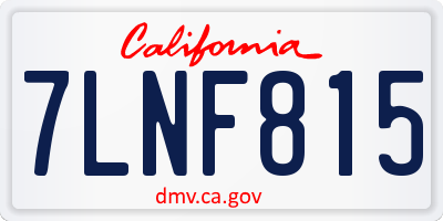 CA license plate 7LNF815