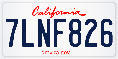 CA license plate 7LNF826