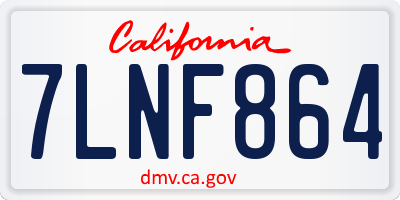 CA license plate 7LNF864