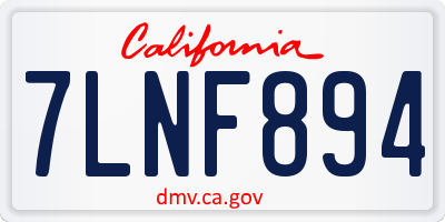 CA license plate 7LNF894
