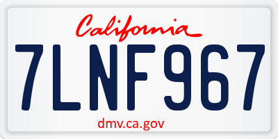 CA license plate 7LNF967