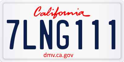 CA license plate 7LNG111