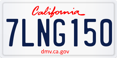 CA license plate 7LNG150