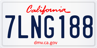 CA license plate 7LNG188