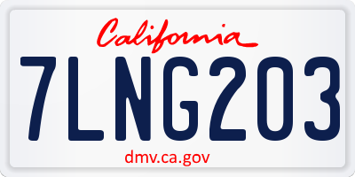 CA license plate 7LNG203