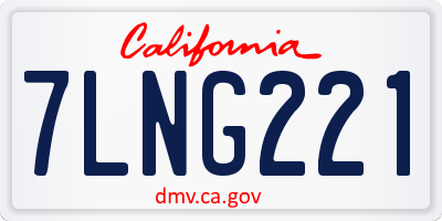CA license plate 7LNG221