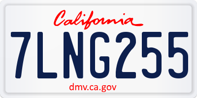 CA license plate 7LNG255