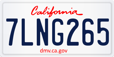 CA license plate 7LNG265
