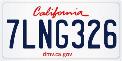 CA license plate 7LNG326