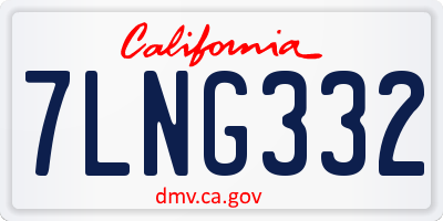 CA license plate 7LNG332
