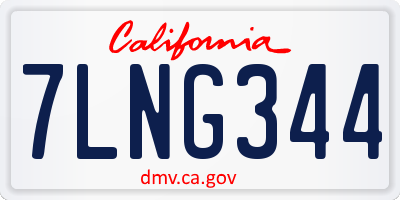 CA license plate 7LNG344