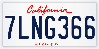 CA license plate 7LNG366