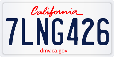 CA license plate 7LNG426
