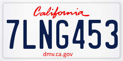 CA license plate 7LNG453