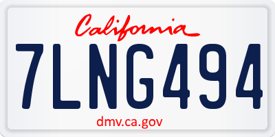 CA license plate 7LNG494