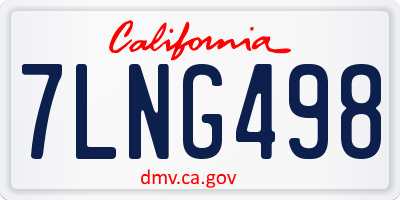 CA license plate 7LNG498