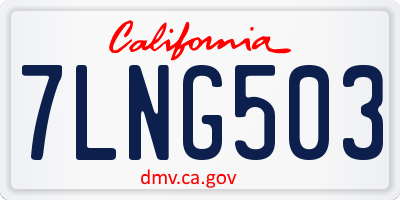 CA license plate 7LNG503