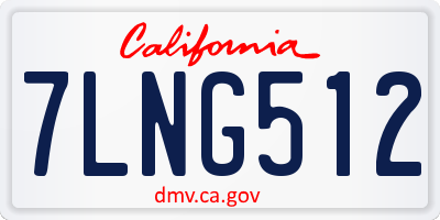 CA license plate 7LNG512