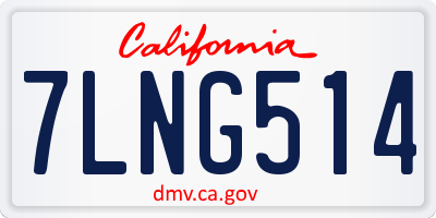 CA license plate 7LNG514