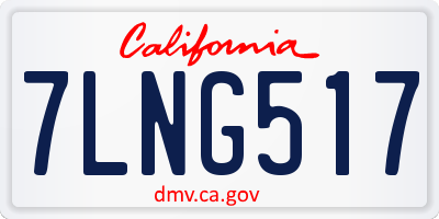 CA license plate 7LNG517