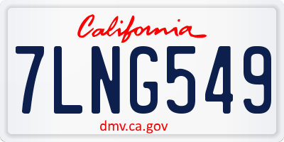 CA license plate 7LNG549