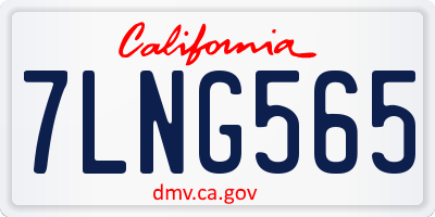 CA license plate 7LNG565