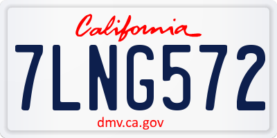 CA license plate 7LNG572