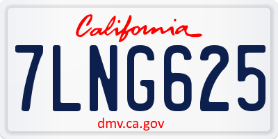CA license plate 7LNG625