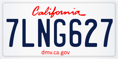 CA license plate 7LNG627