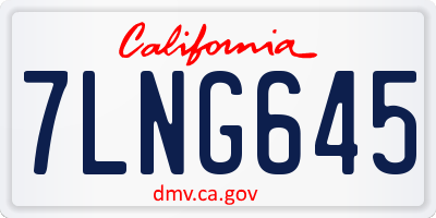 CA license plate 7LNG645
